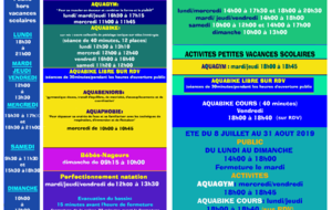 Horaires piscine municipale 1e semestre 2019