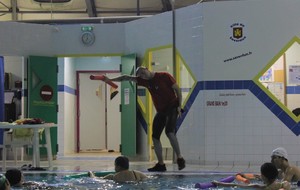 Téléthon 2017 organisé par le SPNS avec aquagym, aquabike, initiation au sauvetage sportif, baptêmes de plongée avec le Club Sub-Aquatique de Saverdun, relais d'1km par les apnéiste et initiation à l'apnée par le club d'apnée saverdunois Inspyr'Apnée (2/12/2017)