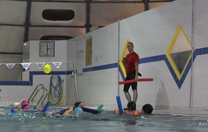 Téléthon 2017 organisé par le SPNS avec aquagym, aquabike, initiation au sauvetage sportif, baptêmes de plongée avec le Club Sub-Aquatique de Saverdun, relais d'1km par les apnéiste et initiation à l'apnée par le club d'apnée saverdunois Inspyr'Apnée (2/12/2017)