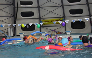 Téléthon 2017 organisé par le SPNS avec aquagym, aquabike, initiation au sauvetage sportif, baptêmes de plongée avec le Club Sub-Aquatique de Saverdun, relais d'1km par les apnéiste et initiation à l'apnée par le club d'apnée saverdunois Inspyr'Apnée (2/12/2017)