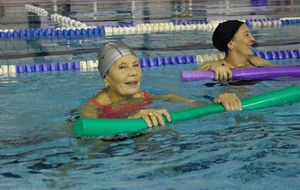 Téléthon 2017 organisé par le SPNS avec aquagym, aquabike, initiation au sauvetage sportif, baptêmes de plongée avec le Club Sub-Aquatique de Saverdun, relais d'1km par les apnéiste et initiation à l'apnée par le club d'apnée saverdunois Inspyr'Apnée (2/12/2017)
