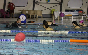 Téléthon 2017 organisé par le SPNS avec aquagym, aquabike, initiation au sauvetage sportif, baptêmes de plongée avec le Club Sub-Aquatique de Saverdun, relais d'1km par les apnéiste et initiation à l'apnée par le club d'apnée saverdunois Inspyr'Apnée (2/12/2017)