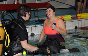 Téléthon 2017 organisé par le SPNS avec aquagym, aquabike, initiation au sauvetage sportif, baptêmes de plongée avec le Club Sub-Aquatique de Saverdun, relais d'1km par les apnéiste et initiation à l'apnée par le club d'apnée saverdunois Inspyr'Apnée (2/12/2017)