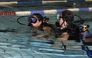 Téléthon 2017 organisé par le SPNS avec aquagym, aquabike, initiation au sauvetage sportif, baptêmes de plongée avec le Club Sub-Aquatique de Saverdun, relais d'1km par les apnéiste et initiation à l'apnée par le club d'apnée saverdunois Inspyr'Apnée (2/12/2017)