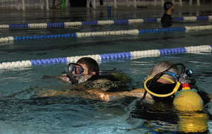 Téléthon 2017 organisé par le SPNS avec aquagym, aquabike, initiation au sauvetage sportif, baptêmes de plongée avec le Club Sub-Aquatique de Saverdun, relais d'1km par les apnéiste et initiation à l'apnée par le club d'apnée saverdunois Inspyr'Apnée (2/12/2017)