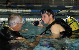 Téléthon 2017 organisé par le SPNS avec aquagym, aquabike, initiation au sauvetage sportif, baptêmes de plongée avec le Club Sub-Aquatique de Saverdun, relais d'1km par les apnéiste et initiation à l'apnée par le club d'apnée saverdunois Inspyr'Apnée (2/12/2017)