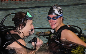 Téléthon 2017 organisé par le SPNS avec aquagym, aquabike, initiation au sauvetage sportif, baptêmes de plongée avec le Club Sub-Aquatique de Saverdun, relais d'1km par les apnéiste et initiation à l'apnée par le club d'apnée saverdunois Inspyr'Apnée (2/12/2017)