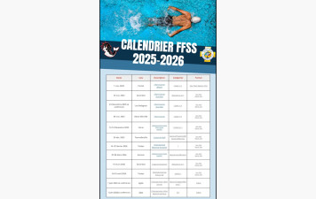 CALENDRIER DES COMPÉTITIONS FFSS SAISON 2025-2026